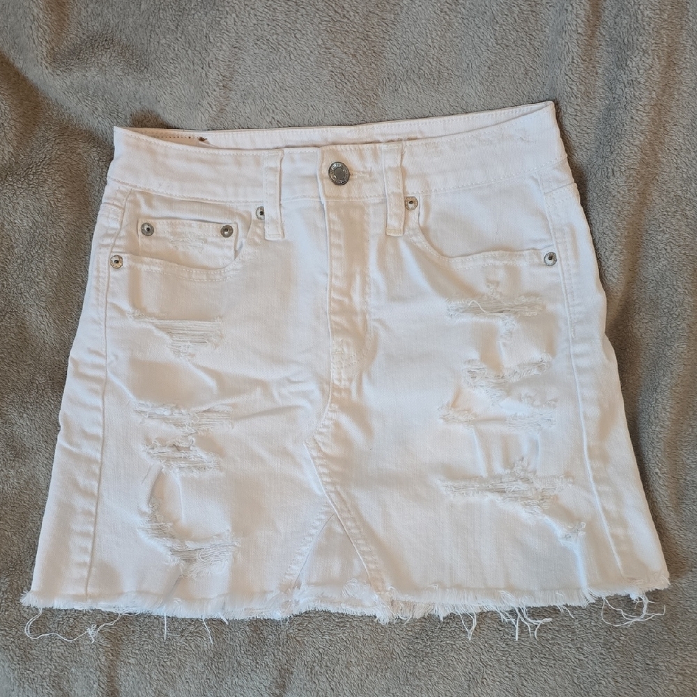 American Eagle White Denim Skirt